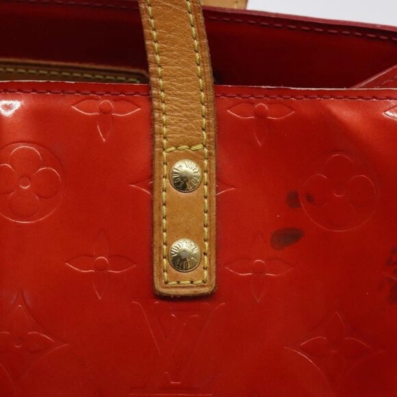 LOUIS VUITTON Monogram Vernis Reade PM Hand Bag Red Rouge M91088 LV Auth 120043 - Picture 10 of 16